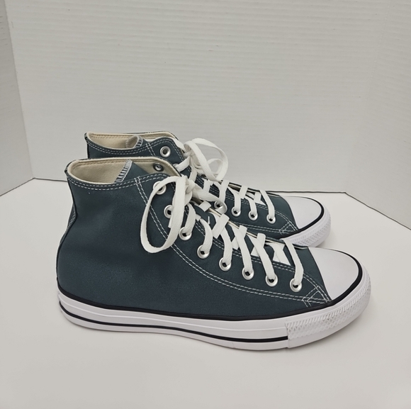 Converse High-Top Sneakers in Green and White - Picture 4 of 9